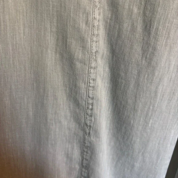 XCVI Coastal Minimalist Linen Blend Wide Leg Smocked Waist Light Grey Medium